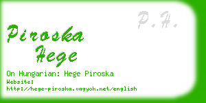 piroska hege business card